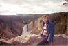 wonderful waterfall in Yellowstone and me